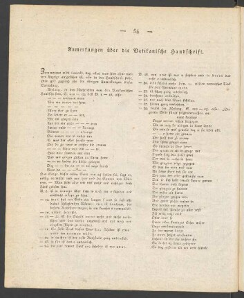 Anmerkungen über die Vatikanische Handschrift.