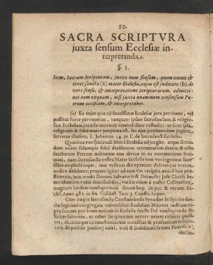 Sacra Scriptura iuxta sensum Ecclesiae interpretanda. §. 3.
