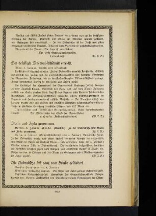 Der befestigte Milcovul=Abschnitt erreicht.