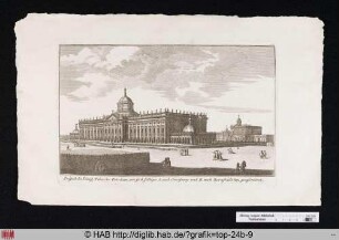 Prospect des Königl: Palais bei Potsdam, wie sich selbiges A. nach Sanssoucy, und B. nach Bornstädt hin, praesentiret.