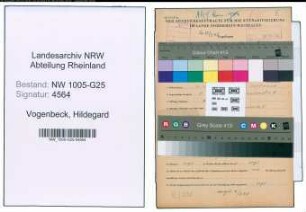 Entnazifizierung Hildegard Vogenbeck , geb. 10.10.1908 (Einzelhaendlerin)