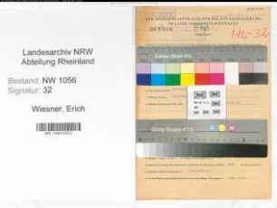 Entnazifizierung Erich Wiesner , geb. 09.04.1898 (Angestellter)