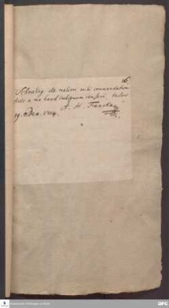 Testimonium von August Hermann Francke für Michael Schmeling.