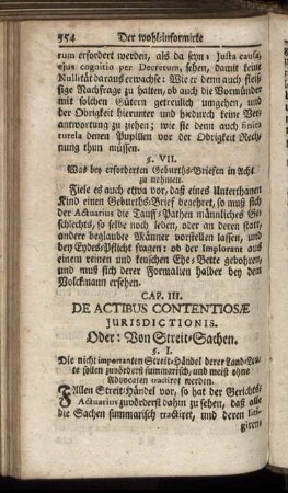 Cap. III. De Actibus Contentiosæ Jurisdictionis.