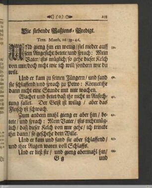 Die siebende Paßions-Predigt.