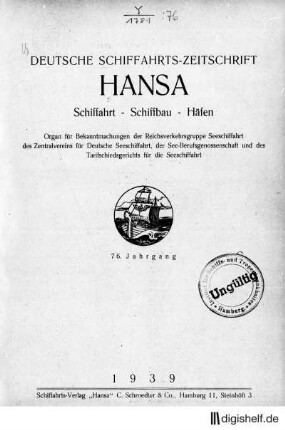 1939: 76. Jahrgang
