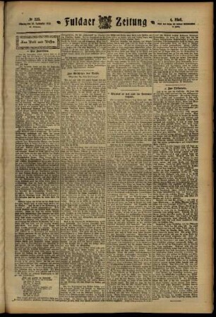 Vierte Ausgabe vom Samstag, den 28. September 1912.