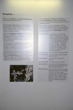 Ausstellungstafel "Nachgefragt..."