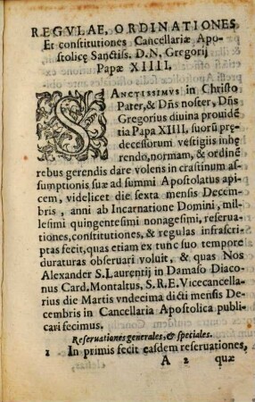 Regulae, ordinationes ... Cancellariae Apostolicae