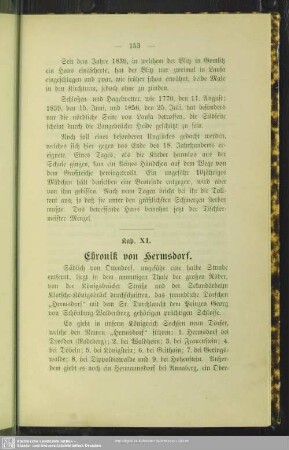 Kap. XI. Chronik von Hermsdorf