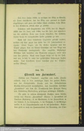Kap. XI. Chronik von Hermsdorf
