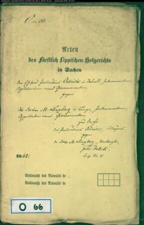 Oelrichs, Partikulier in Detmold und Ehefrau Oelrichs gegen Witwe Lenzberg in Lemgo