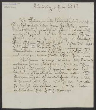 Brief an Jacob Grimm : 09.02.1833