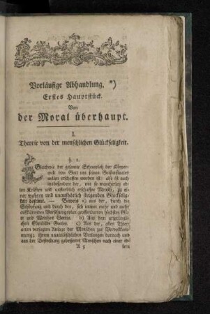 Vorläufige Abhandlung.