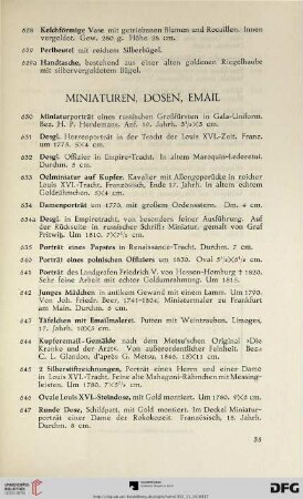 Miniaturen, Dosen, Email (Nr. 630-660)