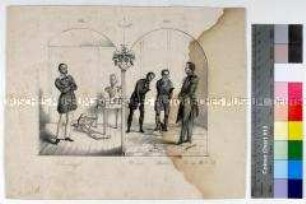 Karikatur auf Georg Herwegh und Friedrich Wilhelm IV. König von Preußen
