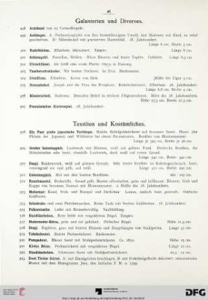 Galanterien und Diverses (Nr. 498-507)