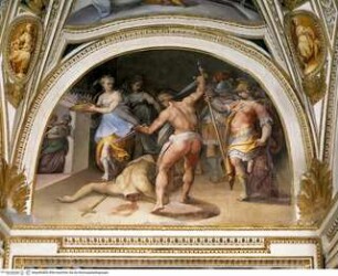 Gewölbedekoration mit Täufer-Zyklus und Tugendpersonifikationen, Die Enthauptung Johannes des Täufers