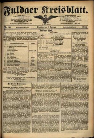 Ausgabe vom Dienstag, den 07. Februar 1905.