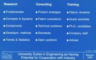 University Duties in Engineering as Having Potential for Cooperation with Industry