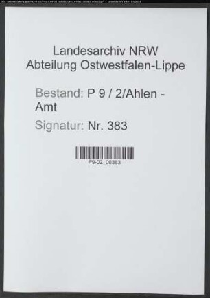 Sterberegister Standesamt Ahlen-Amt