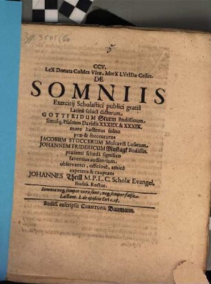 CCV. De somniis