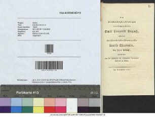 Dem Durchlauchtigsten Erbprinzen von Sachsen-Gotha Emil Leopold August, und der Durchlauchtigsten Erbprinzessin Louise Charlotte, bey Ihrer Ankunft, gewidmet von den Zöglingen des Kirstenschen Erziehungs-Instituts zu Gotha