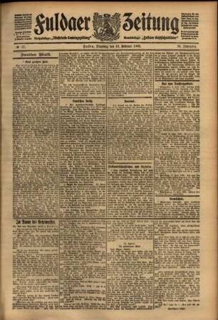 Zweite Ausgabe vom Dienstag, den 16. Februar 1909.