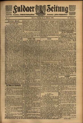 Zweite Ausgabe vom Dienstag, den 16. Februar 1909.