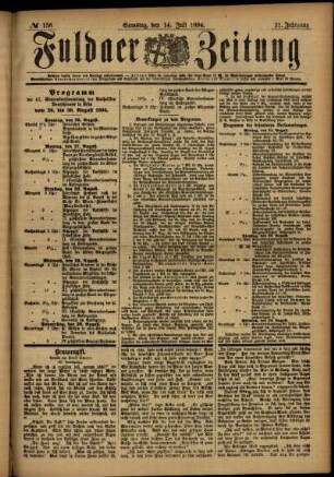Ausgabe vom Samstag, den 14. Juli 1894.
