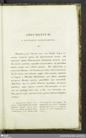Argumentum : a Stanleio conscriptum