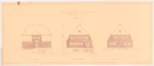 Wohnhaus Böhmer, Heidelberg: 3. Vorentwurf (für Holzbau): Ansichten (West, Süd, Nord) 1:100