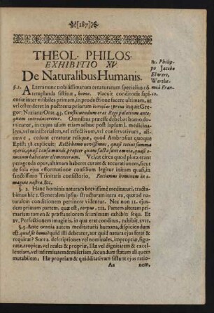 Theol. Philos. Exhibitio XV.