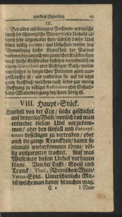 VIII. Haupt-Stück. Handelt von der Cur/ ...