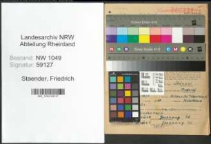 Entnazifizierung Friedrich Staender , geb. 27.05.1891 (Werkmeister)