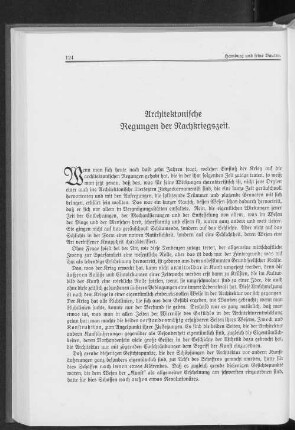 Architektonische Regungen der Nachkriegszeit.