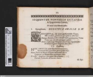 Sequuntur nonnulla epitaphia & epigrammata latina, de variis vitae humanae casibus
