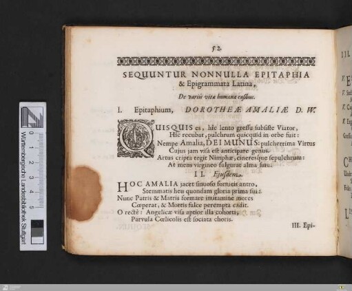 Sequuntur nonnulla epitaphia & epigrammata latina, de variis vitae humanae casibus