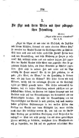 Die Lüge nach ihrem Wesen und ihrer pädagogischen Behandlung