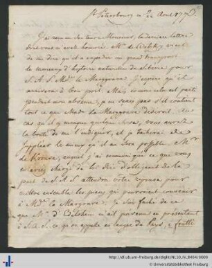Brief vom 11/22.08.1773.