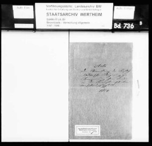 Anmeldung der fürstlich salmischen Regierung zur Inkorporierung ihrer Lande in die Löwensteinische Brandversicherungsanstalt