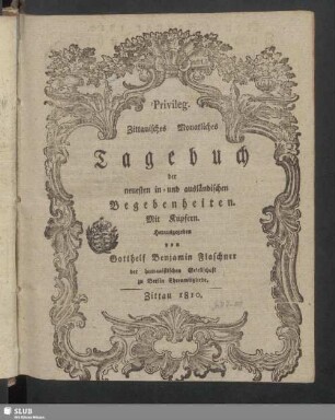 1810: Privil. Zittau'sches monatliches Tage-Buch