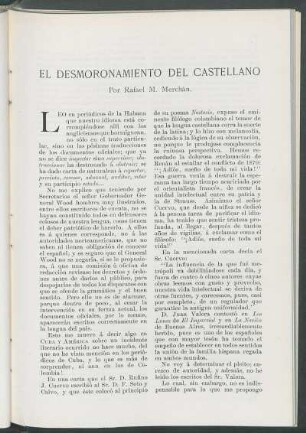 El desmoronamiento del castellano.