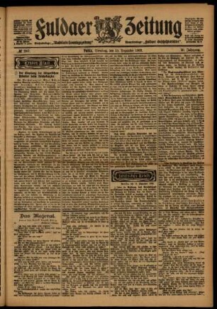 Erste Ausgabe vom Dienstag, den 15. Dezember 1903.