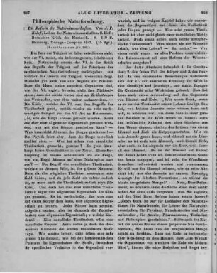 Roloff, J. F.: Die Reform der Naturwissenschaften. Aufforderung zu einer gründlichen Kritik, namentlich der Naturlehre. H. 2. Besondere Kritik der Mechanik. Hamburg: Verlags-Comptoir 1847 (Beschluss von Nr. 262)