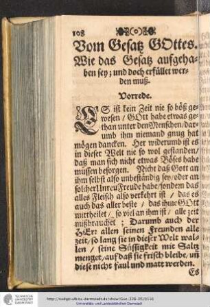 Vom Gesatz Gottes. Wie das Gesatz aufgehaben sey; und doch erfüllet werden muß