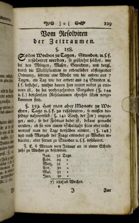 Vom Resolviren der Zeitraumen. - Vermischte Aufgaben zur Uebung des Vorhergehenden.