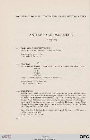 Antiker Goldschmuck (Nr. 203-267)