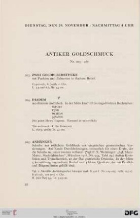 Antiker Goldschmuck (Nr. 203-267)