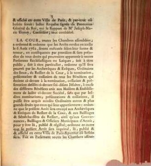 Extrait Des Registres Du Parlement : Du 7 Septembre 1762.